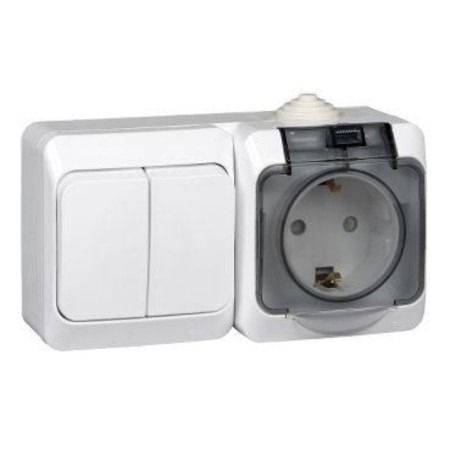 Block, OP, Study Sche BPA16-242B, 2 Key, EuroSTO, IP44, White Color