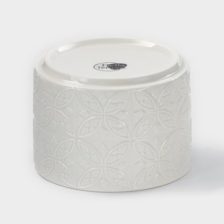 Porcelain Bank for bulk products Bellatenero “Leaves”, 330 ml, D = 10 cm, white color-3
