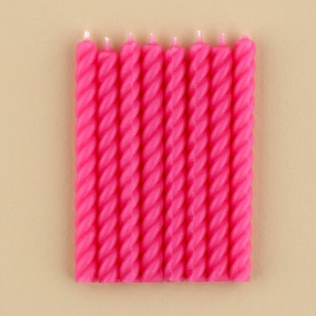 Candles for the cake, pink, 16 pcs., 5 x 6.5 cm.-3