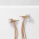 Hanging earrings with rhinestones "chains" square, white color in gold