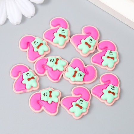 Decor for creativity "Number 2 with an animal" set 10 pcs 2x1.6 cm-2