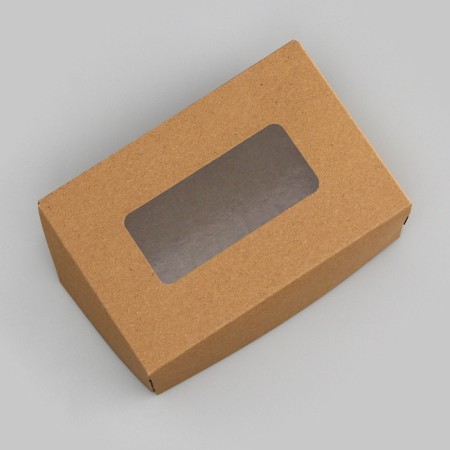 The box is folding, with a window, craft, 15 x 10 x 7 cm-2