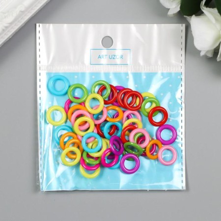 Beads for creativity plastic "Ring" Color set 50 pcs 1.3 cm-3