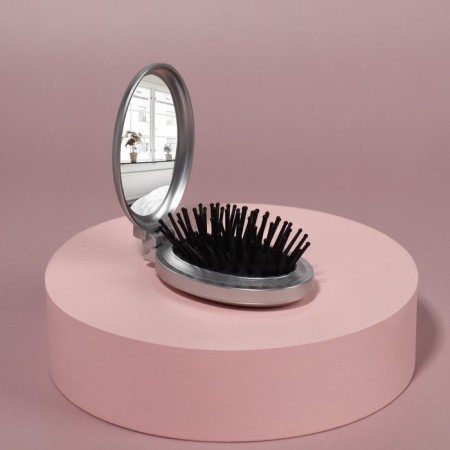 Massage comb “mother -of -pearl”, folding, with a mirror, 5.5 × 8.5 cm, color mix-5