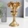 Polystone candlestick for 1 candle "Bouquet of tulips" gold 16x9.5x9.5 cm