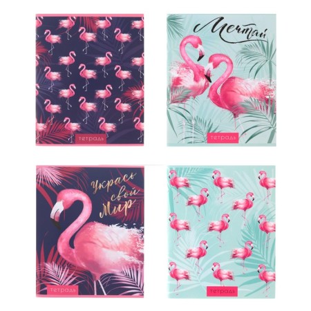 A notebook of 96 sheets in the Calligrata Flamingo cage, the cover coated cardboard, the offset unit, mix