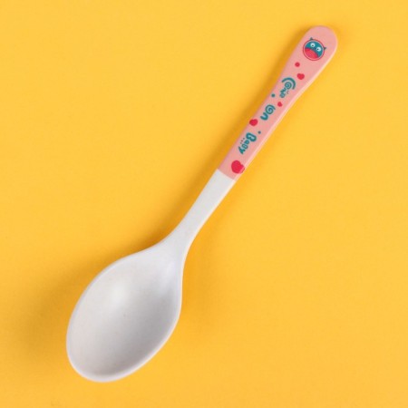 A baby spoon for bamboo feeding, oval shape, mix color-3