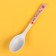 A baby spoon for bamboo feeding, oval shape, mix color