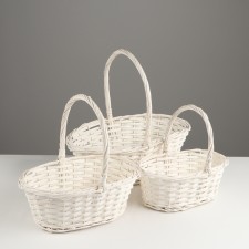 A set of wicker baskets, 38x28x14/35 cm/33x23x12.5/30 cm/26x18x11/25 cm, 3 pcs, willow