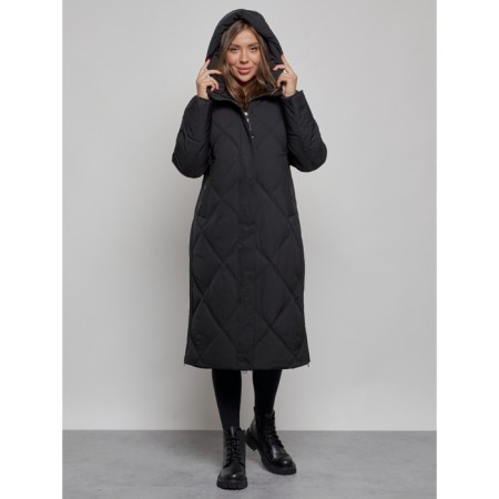 Coat insulated winter female, size 42, black color-5