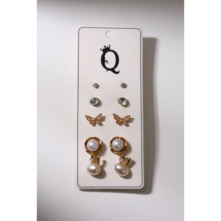 Classes 5 pairs "Assorted" Bunny, white color in gold-3