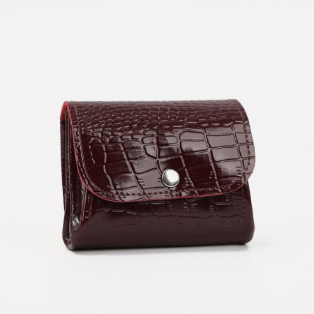 Case for coins/headphones on the button, burgundy color