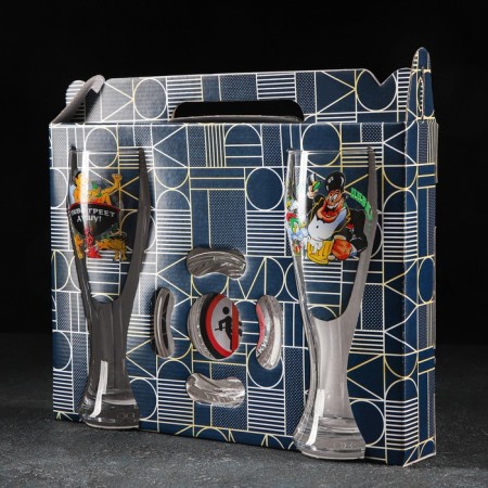 Set "jokes", 2 glasses for beer 300 ml, ashtray-9