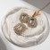 Set 2 items; Earrings, Knock Luxury Large Stone, white color in gold, 42 cm