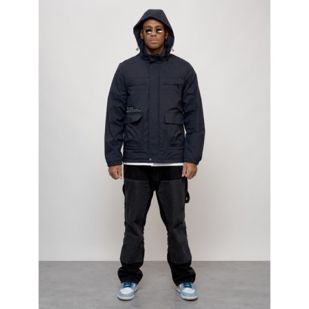 Sports male jacket, size 52, dark blue color-11