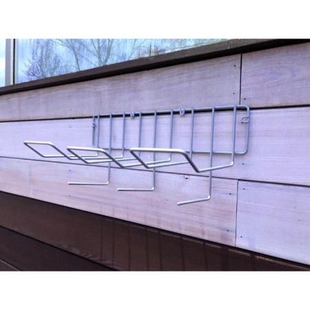 Holder for garden inventory, wall -mounted, under 2 tools, metallic