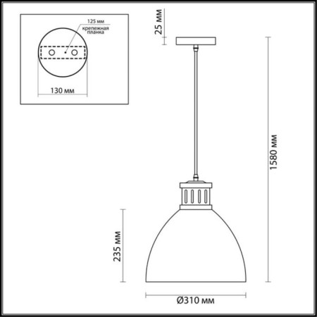 Viola 1x60W E27 Sushes Cauline, Nickel 30x30cm-2