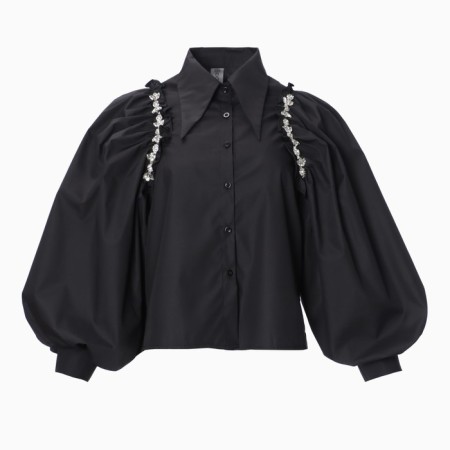 Female shirt, black color, size One size (42-44)-4