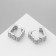 Earrings Metal "Chord" Ornament, Square, Color Silver