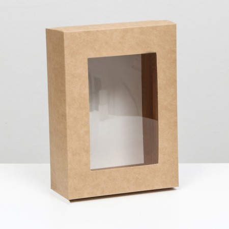 The box is folding, the lid is, with a window, craft, 21 x 15 x 7 cm-1