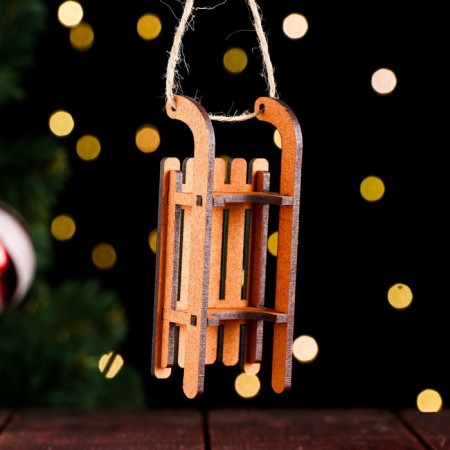 Christmas tree decoration "Salad", green, 10x4.5x2.5 cm, MDF-2
