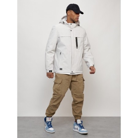 Male spring jacket, size 48, light gray color-2