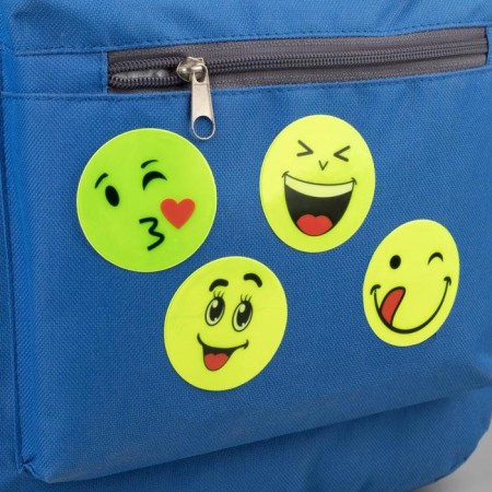Reflective stickers "smiles", d = 5 cm, 4 pcs on the sheet, yellow color-1
