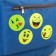 Reflective stickers "smiles", d = 5 cm, 4 pcs on the sheet, yellow color