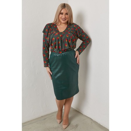 Female skirt, size 62, green color