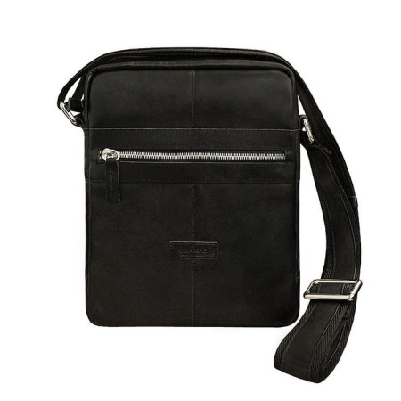 Male bag, lightning department, 1 external pocket, adjustable belt, black color