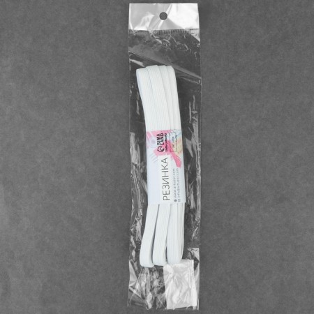Knitted elastic, 10 mm, 10 ± 0.5 m, white color-2