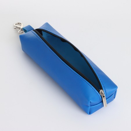 Key of zipper, length 16 cm, ring, carbine, blue color-2