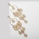 Earrings hanging "drops" openwork on rings, white color in gold, 11.5 cm