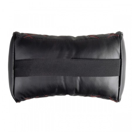 Pillow on the headrest Skyway, 33x18cm, artificial skin, black-1