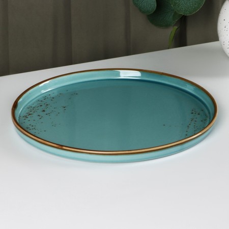 Porcelain plate with a magistro "Cerera" side, d = 25.5 cm, blue color-1