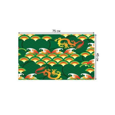 Fire rug in the hallway “Fire Dragons”, size 45x75 cm-1