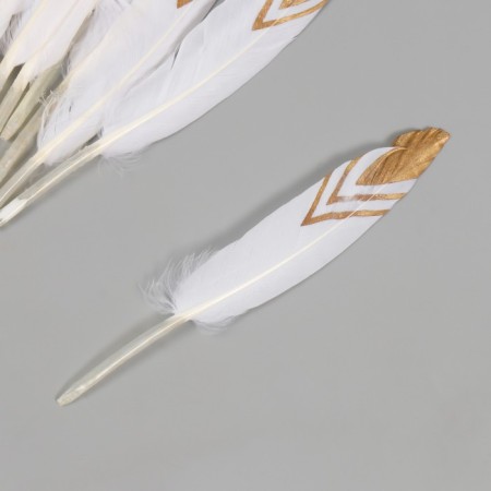 Decorative goose “triangles” white with gold h = 10-15 cm-1