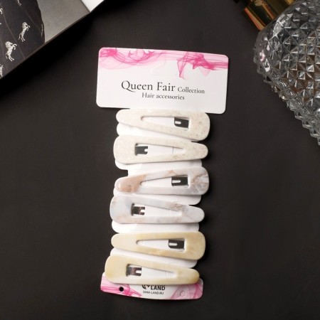 Invisibility for Herty hair (set 6 pcs) marble, 5.5 cm, mix-2