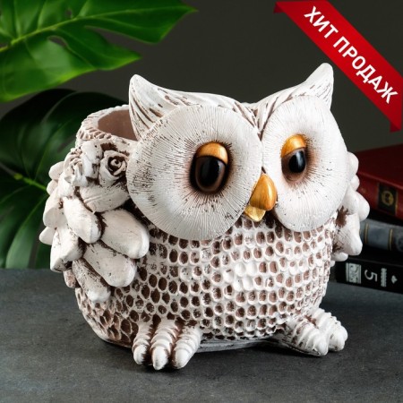 Figure pot "Owl", 2.8 l/30x31x26 cm brown