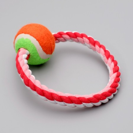 Toy training cable "Circle with the ball", 120 g, mix of flowers-1