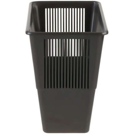 Basket for paper and garbage, 12 liters, plastic, mesh, rectangular, black-2
