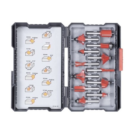 Set of milling cutter KWB, HB. 8 mm, 12 pcs, case-1