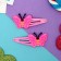 Invisibility for hair "Abel" (set 2 pcs) butterfly in stripes, 5 cm, pink
