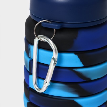 A bottle of water is folding, 500 ml, silicone, 7 × 21 cm, blue color-2