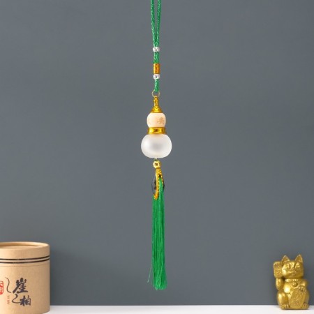 Suspension glass, textile "Gorlyanka pumpkin" Green 3.5x3.5x38 cm-1