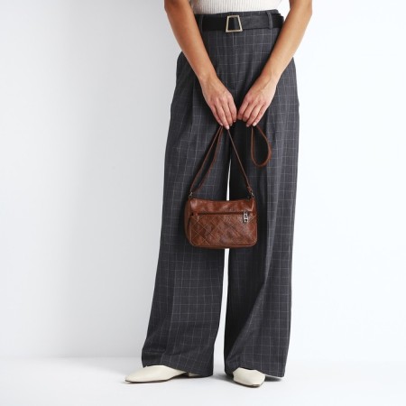 Cross-Bodi Bag on a zipper, brown color-6