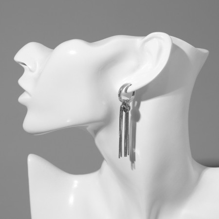 Earrings hanging "style" chains in the node, the color of silver-1