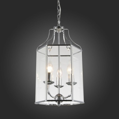 Suspended chandelier ST LUCE. SL228.103.03. TERSO. 3x40 watts, E14, 26x26x50 cm, chromium color-2
