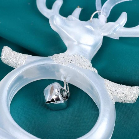 Christmas tree decoration "Deer-Pussat" 8x11 cm, white-1