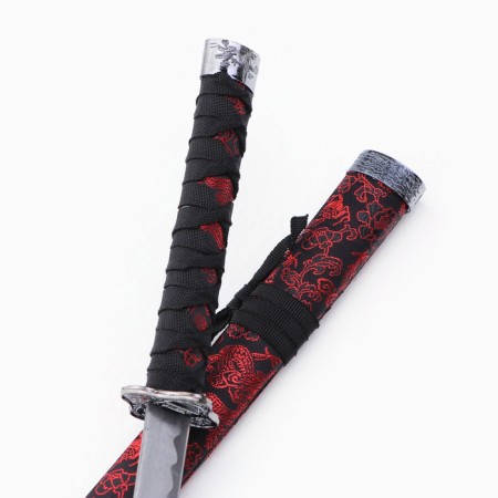 Souvenir weapon "Katana on the stand", black scabbard with a red pattern, 70cm-3
